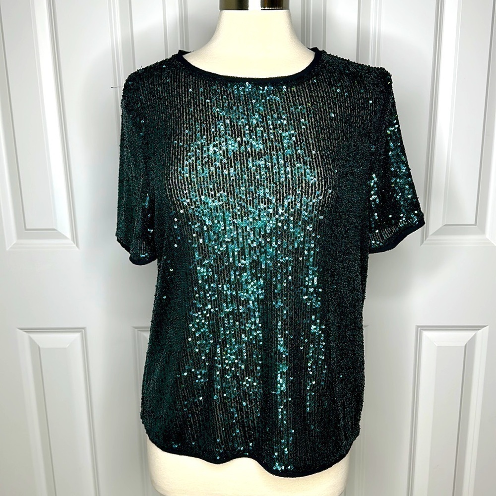 Nissa Green Sequin Top 8